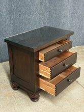 Load image into Gallery viewer, Restoration Hardware 3-Drawer Nightstand with Glass Top