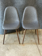 Load image into Gallery viewer, Pair Of Grey Upholstered Dining Chairs