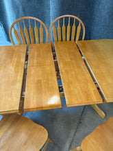 Load image into Gallery viewer, Light Wood 7-Piece Dining Set with Two 12" Butterfly Leaf Extensions