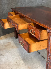 Load image into Gallery viewer, Antique Renaissance Revival Carved Quarter-Sawn Oak Executive/Library/Partner's