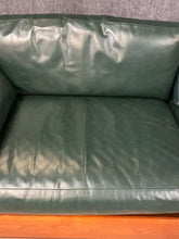 Load image into Gallery viewer, Stickley 21st Century Collection Cherry &amp; Green Leather Sofa