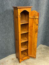 Load image into Gallery viewer, Rustic Pine Hand-Painted Floral Tall Storage Cabinet