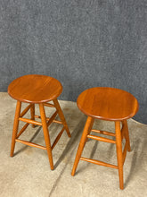 Load image into Gallery viewer, Pair of R.H. Le Mieur Solid Cherry Counter Height Stools