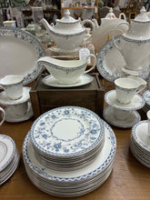 Load image into Gallery viewer, Royal Doulton Platinum Trim Floral Bone China White Dinnerware set