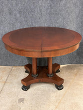 Load image into Gallery viewer, Baker 46" Round Mahogany Pedestal Dining Table With Paw Feet