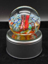 Load image into Gallery viewer, Murano Glass Floral Multi-Color Paperweight
