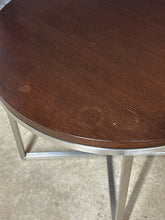 Load image into Gallery viewer, Ethan Allen Modern Round Accent Table With Metal Base