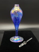 Load image into Gallery viewer, Glass Iridescent Blue Perfume Bottle