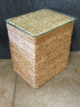 Load image into Gallery viewer, Seagrass Side Table with Glass Top