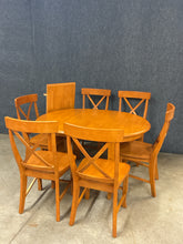 Load image into Gallery viewer, Contemporary Light Maple Dining Set with 6 Chairs and Leaf