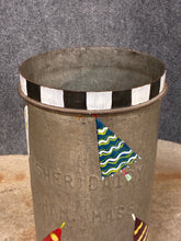 Load image into Gallery viewer, Vintage Dairy Canister Painted Umbrellas