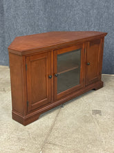Load image into Gallery viewer, Corner TV Stand with Glass Door &amp; Side Storage