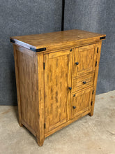 Load image into Gallery viewer, Rustic Bar Cabinet with Wine Rack