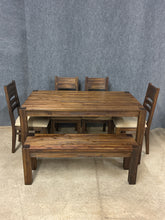Load image into Gallery viewer, Rustic 6-Piece Dining Set with Bench