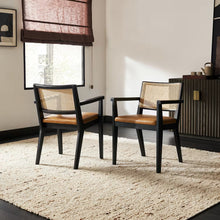 Load image into Gallery viewer, *NEW-OPEN BOX* SET OF 2 Castlery Sloane Cane &amp; Leather Chairs