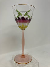 Load image into Gallery viewer, 5 Piece Pink Floral Gold Trim Glasses