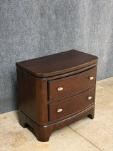 Load image into Gallery viewer, Dark Wood 2-Drawer Nightstand
