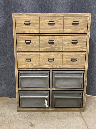 Magnolia Home by Joanna Gaines Industrial Cabinet with Metal Bins