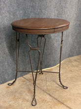 Load image into Gallery viewer, Round Accent Table with Wrought Iron Base