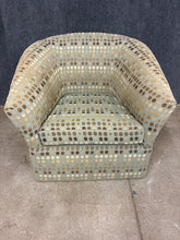 Load image into Gallery viewer, Green Barrel Chair with Polka Dot Upholstery