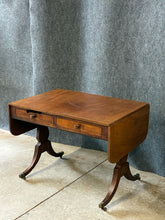 Load image into Gallery viewer, Antique Mahogany Drop-Leaf Writing Table with Drawers