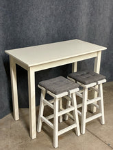 Load image into Gallery viewer, Cream Counter Height Table with 2 Cushioned Stools