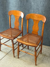 Load image into Gallery viewer, Pair of Antique Cane Seat Chairs