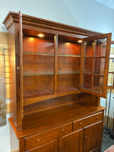 Load image into Gallery viewer, Solid Maple 2 Piece Lighted Display/China Cabinet