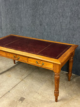 Load image into Gallery viewer, Antique English Pitch Pine and Tooled Leather Writing Desk