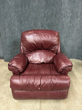 Load image into Gallery viewer, Burgundy Leather Swivel Rocker Recliner Chair