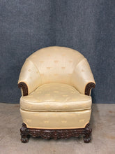 Load image into Gallery viewer, Carved Mahogany Down Cushion Lounge Chair