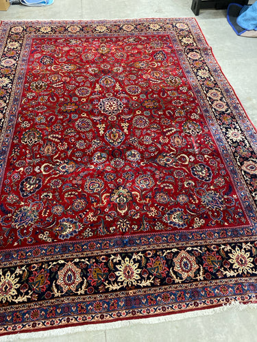 Kashan Central Persia Wool on Cotton Area Rug