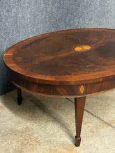 Load image into Gallery viewer, Hekman Flame Mahogany Oval Inlaid Coffee Table