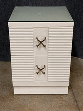 Load image into Gallery viewer, Painted Two-Drawer Nightstand with Glass Top