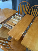 Load image into Gallery viewer, Light Wood 7-Piece Dining Set with 2 Butterfly Leaf Extensions