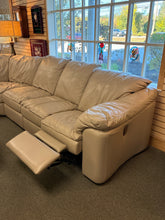 Load image into Gallery viewer, Beige Leather Reclining Sectional Sofa