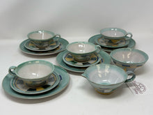 Load image into Gallery viewer, Pottery Turquoise 14 Piece Geometric Tea/Coffee Set