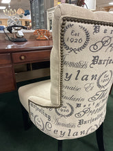 Load image into Gallery viewer, Tufted Linen Accent Chair With Script Back