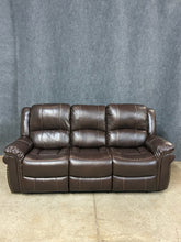 Load image into Gallery viewer, Brown Reclining Sofa