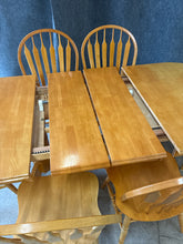 Load image into Gallery viewer, Light Wood 7-Piece Dining Set with 2 Butterfly Leaf Extensions