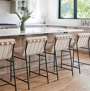 *NEW* Denver Modern Vail Leather Counter Stool (Multiple Quantities)