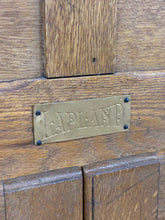 Load image into Gallery viewer, Antique c.1900 Lapland Carved Oak Ice Box with Tin-Lined Interior