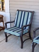 Load image into Gallery viewer, Outdoor Metal Armchair with Striped Cushions
