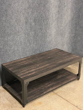 Load image into Gallery viewer, Rustic Industrial Rolling Coffee Table