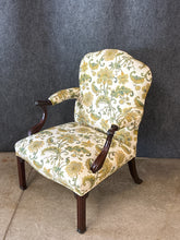 Load image into Gallery viewer, Antique Mahogany Hepplewhite-Style Custom Upholstered Armchair
