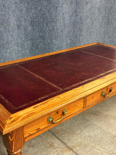 Load image into Gallery viewer, Antique English Pitch Pine and Tooled Leather Writing Desk