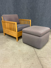 Load image into Gallery viewer, Pompanoosuc Mills Spindle Armchair With Upholstered Storage Ottoman