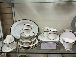 Minton Gold Trim Black Dinnerware set