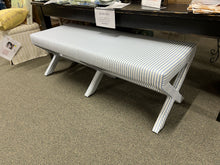 Load image into Gallery viewer, *NEW* Havenly Double X Bench | Cornflower Classic Ticking Stripe