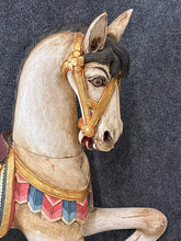 Load image into Gallery viewer, Hand-Carved Painted Carousel-Style Horse on Base